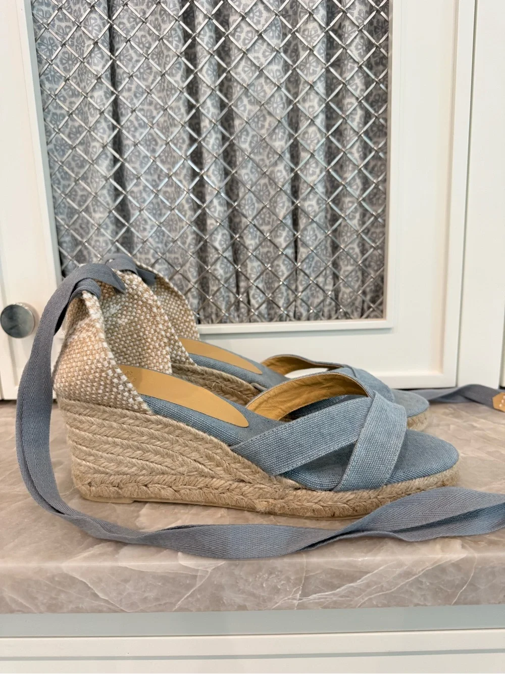 NWOT Castaner Espadrille Denim Wedge Sandal - size 8 - Picture 4 of 12